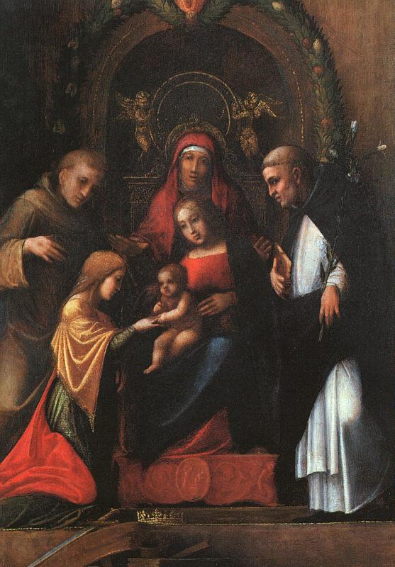 CORNELISZ VAN OOSTSANEN, Jacob The Mystic Marriage of St. Catherine dfg China oil painting art